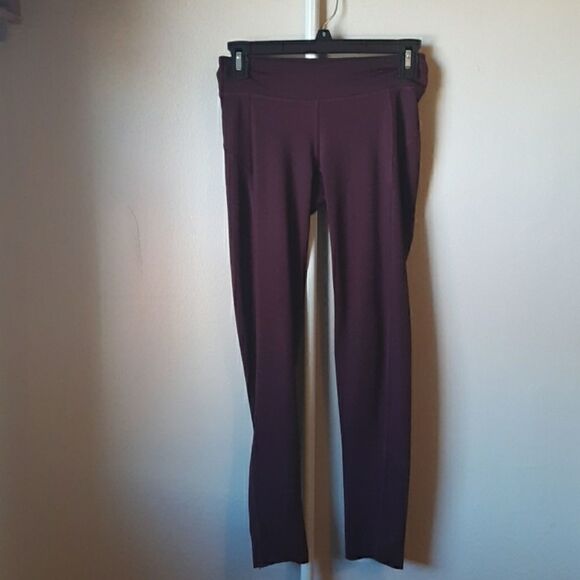 💫💫💫MAROON & BLACK MARLED YOGA WORKOUT ACTIVEWEAR LEGGINGS S - Picture 1 of 6